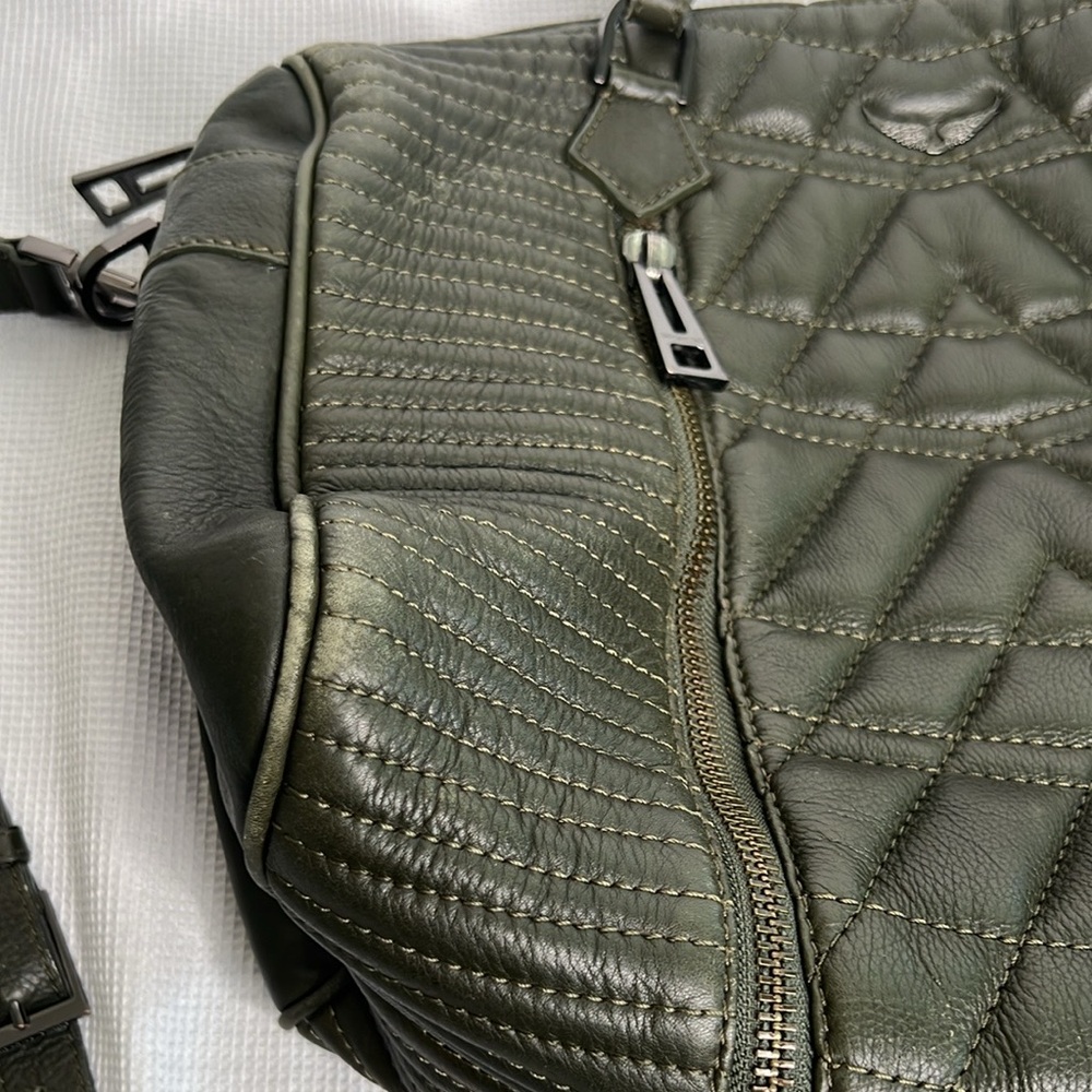 Zadig & Voltaire Sunny Mat Quilted Leather Handbag, Green - Picture 9 of 14